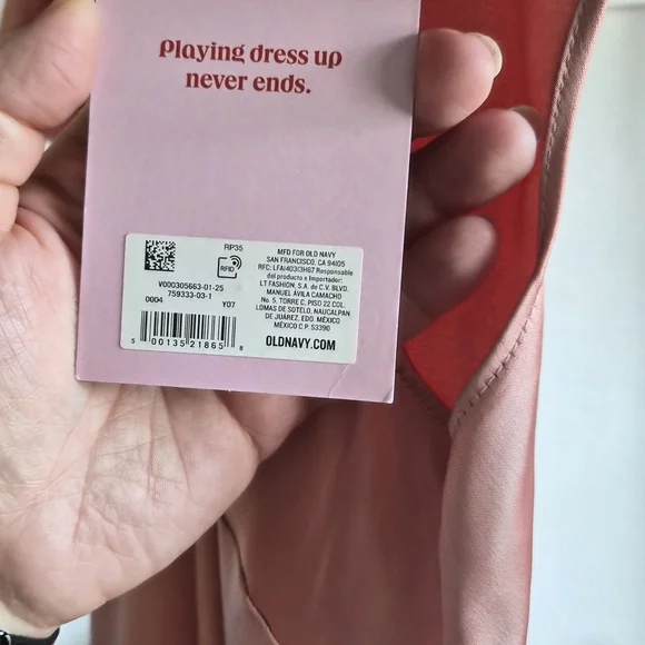 NWT Old Navy Peach Satin Maxi Dress - Picture 6 of 7